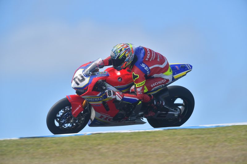 A good start for Moriwaki Althea Honda’s Leon Camier, in sixth place on the opening day of the Australian round